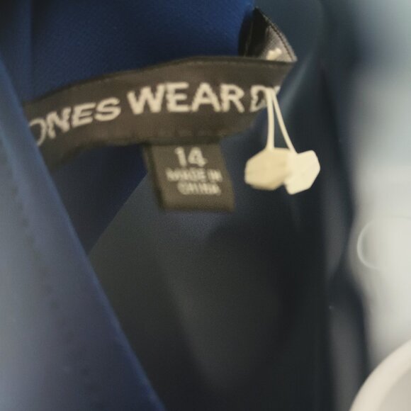 Royal Blue V Neck long flowing Dress Jones wear by Jones New York - Picture 7 of 7